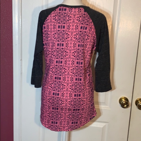 LuLaRoe randy pink Aztec print w/dark gray sleeves - Picture 2 of 5